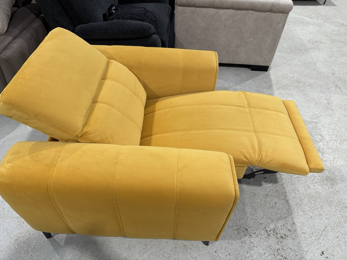 DFS Torren Power Storage Arm Recliner Chair In Mustard