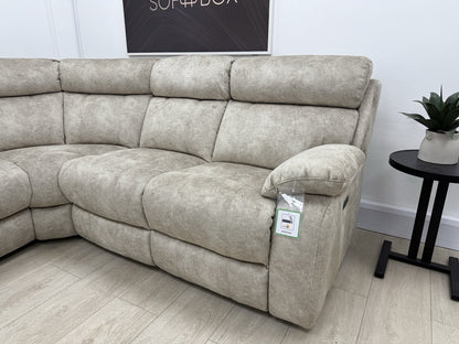 Furniture Village Moreno Power Recliner Corner Sofa In Cream Fabric