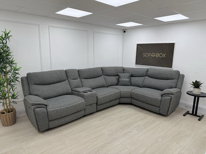 DFS Trek Power Recliner Corner Sofa In Charcoal