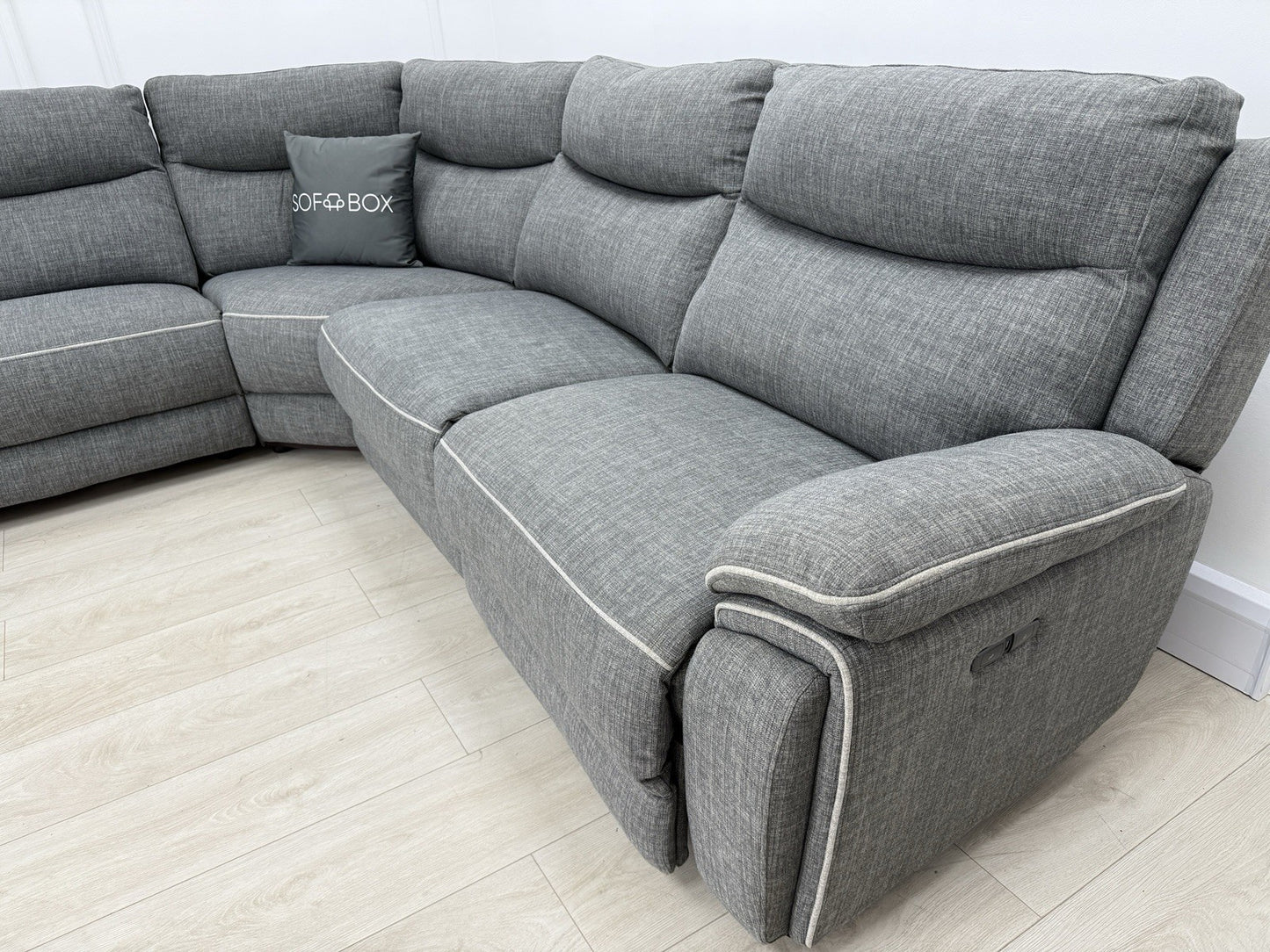 DFS Trek Power Recliner Corner Sofa In Grey