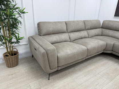DFS San Mateo Power Recliner Corner Sofa In Arizona Stone Fabric