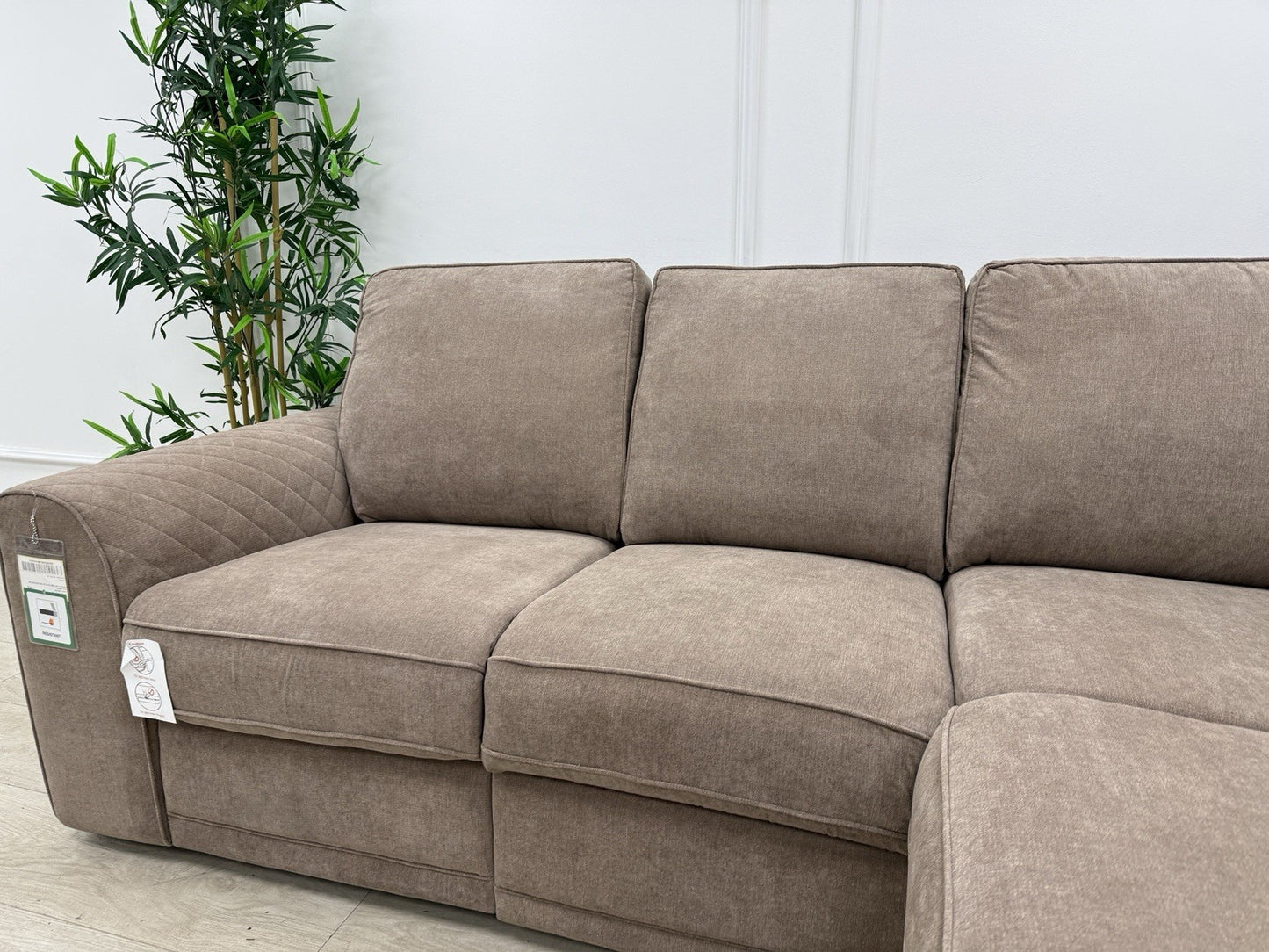 DFS Orka Manual Recliner Corner Sofa In Mocha Fabric