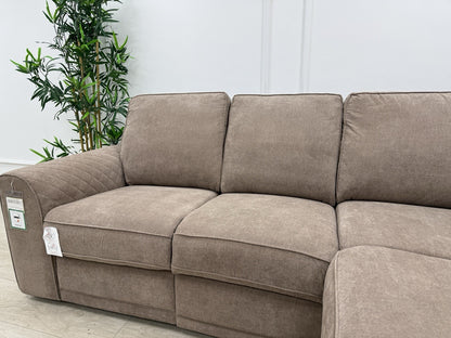 DFS Orka Manual Recliner Corner Sofa In Mocha Fabric