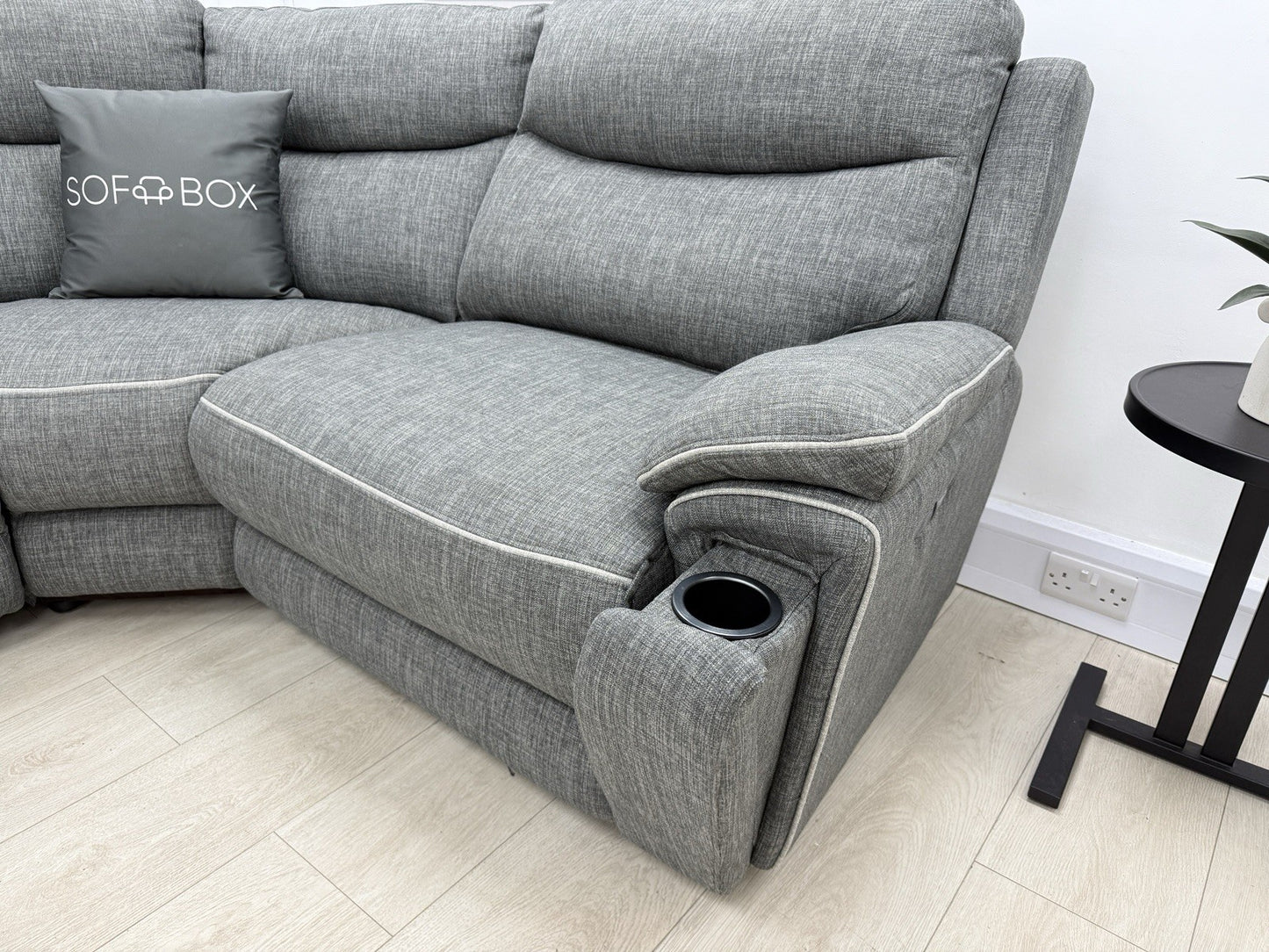 DFS Trek Power Recliner Corner Sofa In Charcoal