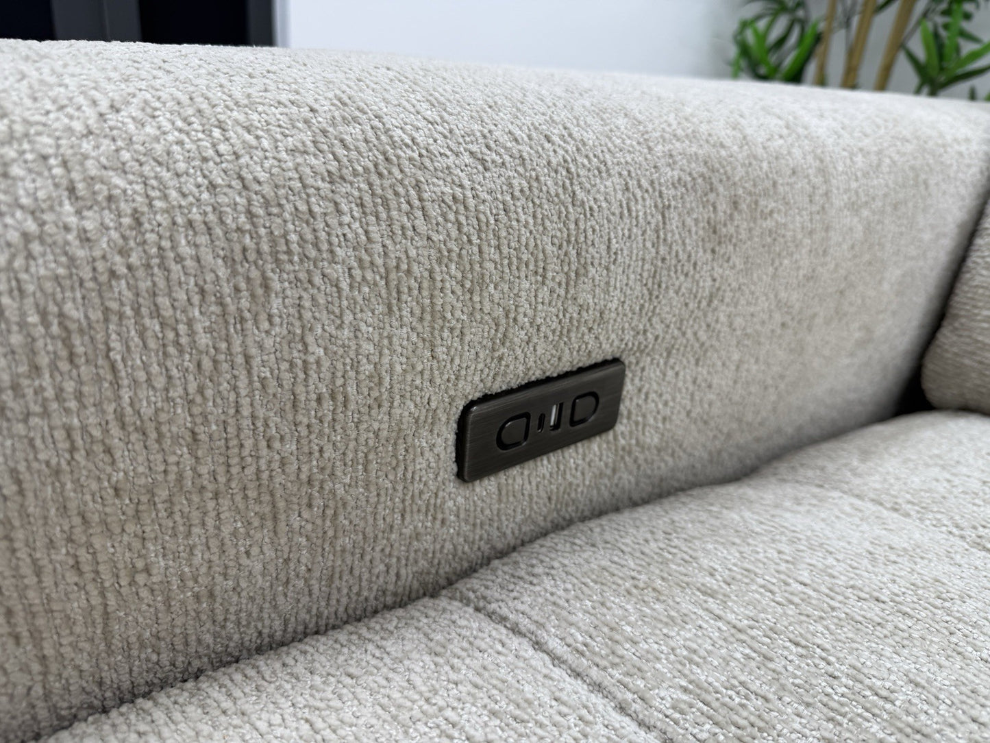 DFS Una Power Slider 3 Seater Sofa In Roma Oyster Fabric
