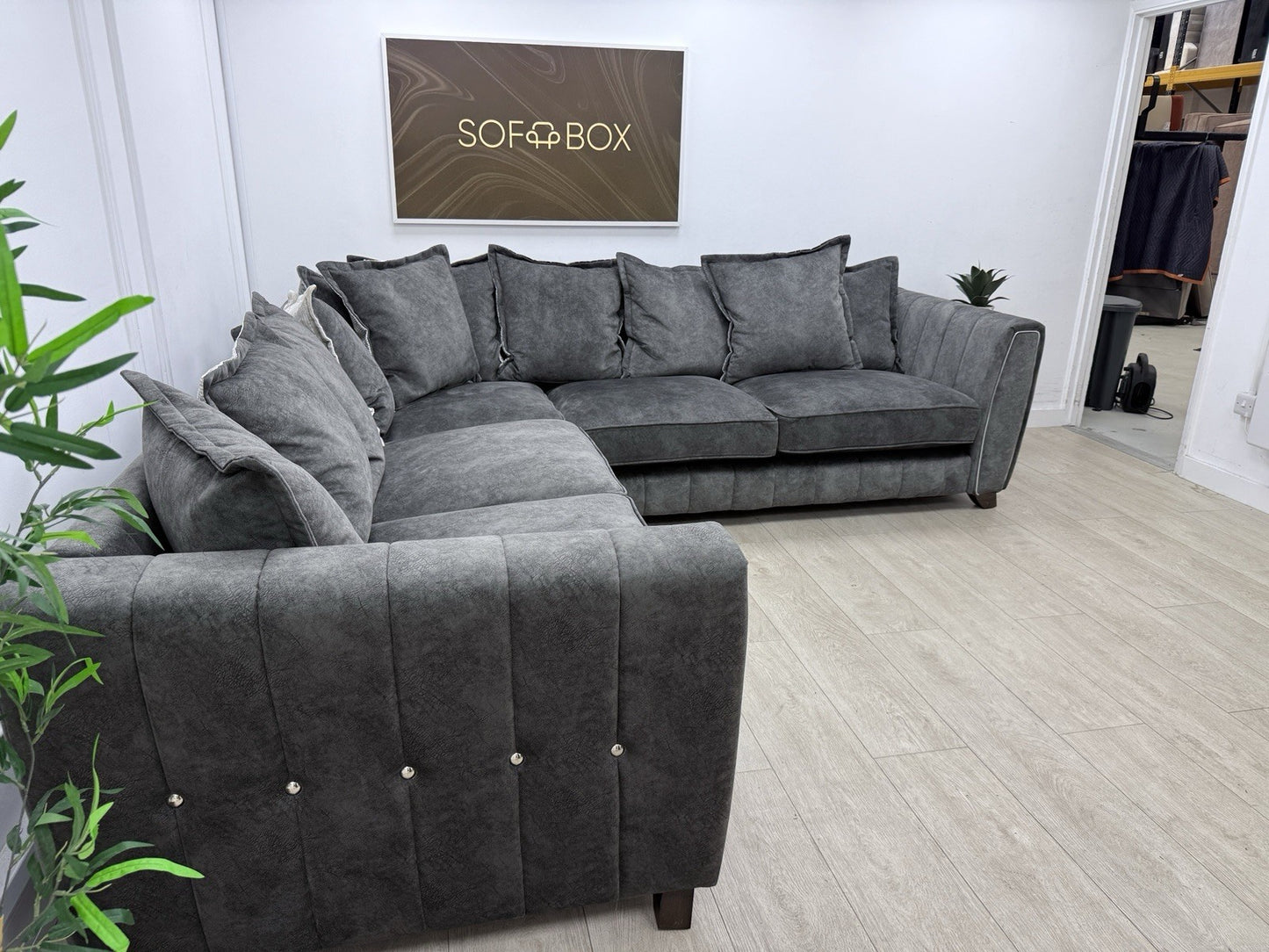 DFS Cherished Corner Sofa In Charcoal Combination