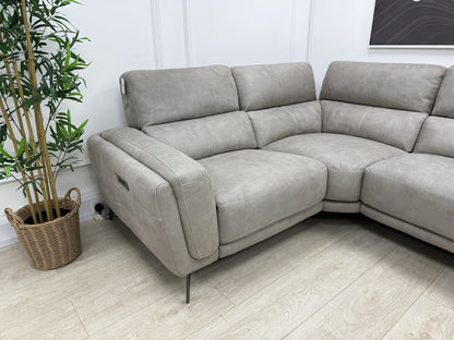DFS San Mateo Power Recliner Corner Sofa In Misty Arizona Fabric