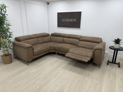 DFS Tahiti Power Recliner Corner Sofa In Arizona Tan Fabric