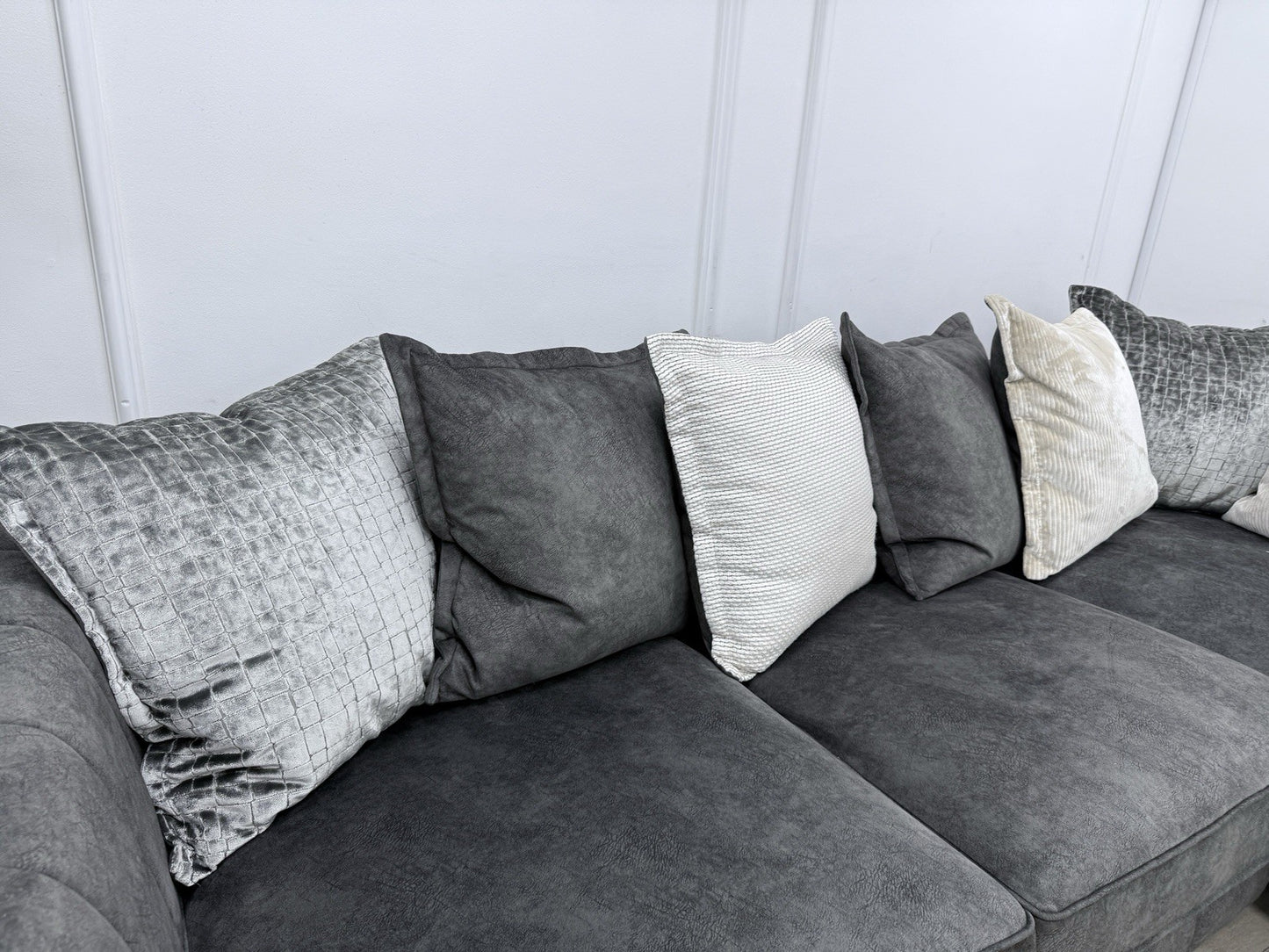 DFS Cherished Corner Sofa In Charcoal Combination