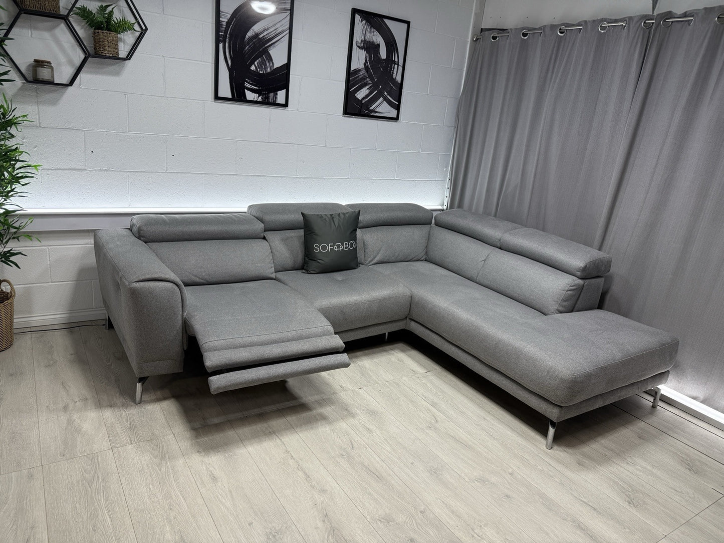 DFS Venezia Corner Recliner Sofa In Grey