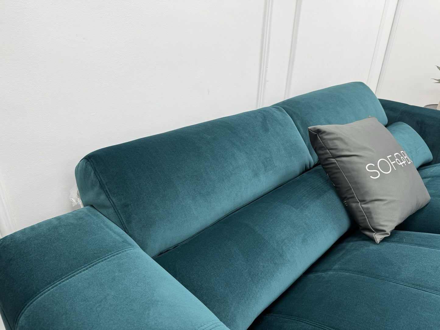DFS Torren 3 Seater Power Recliner Sofa With Power Headrests In Teal Velvet
