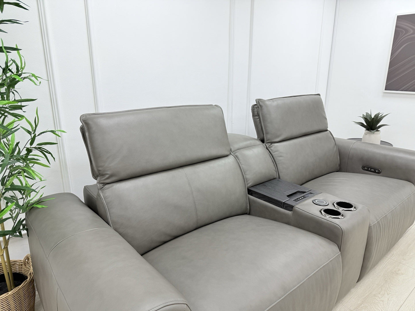 Sofology Premiere 2.5 Seater Power Recliner Sofa In Grey Leather