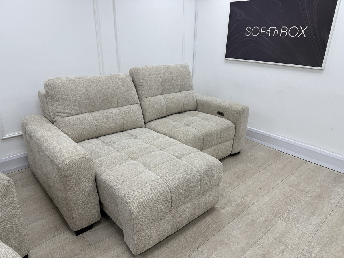 DFS Una Power Slider 3 Seater Sofa In Roma Oyster Fabric