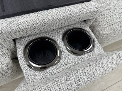 Furniture Village Nixon 2 Seater Power Recliner Sofa In Oyster Fabric