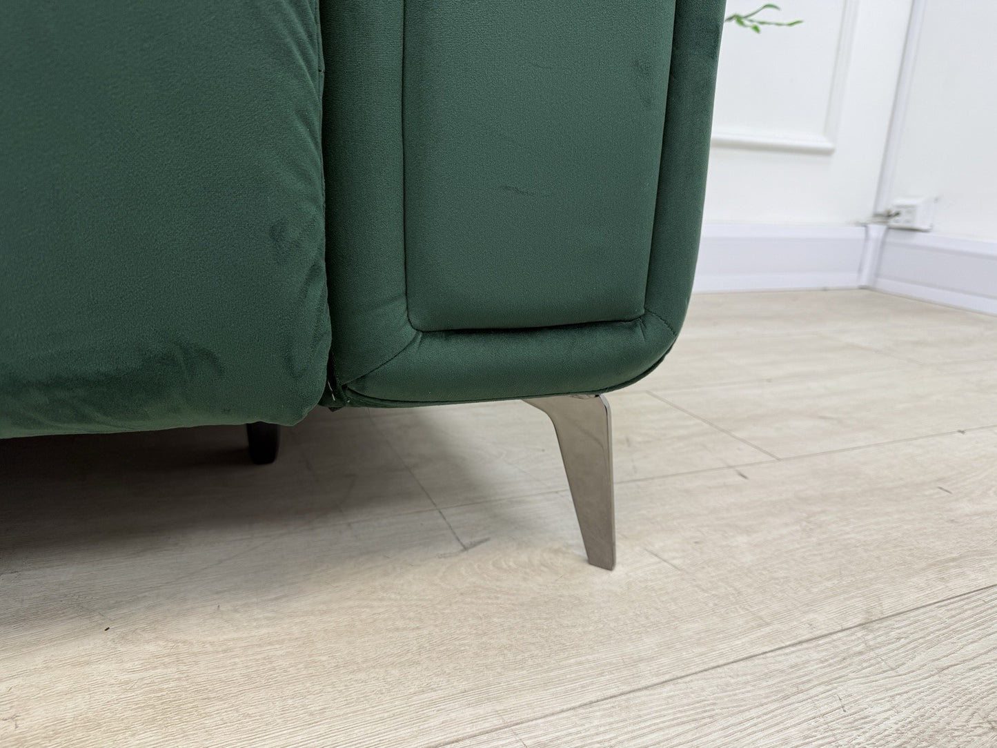 DFS Trip / Torren / Showcase Power Recliner 3 Seater Sofa In Bottle Green Velvet