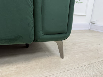 DFS Trip / Torren / Showcase Power Recliner 3 Seater Sofa In Bottle Green Velvet