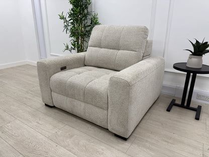 DFS Una Power Slider Chair In Roma Oyster Fabric