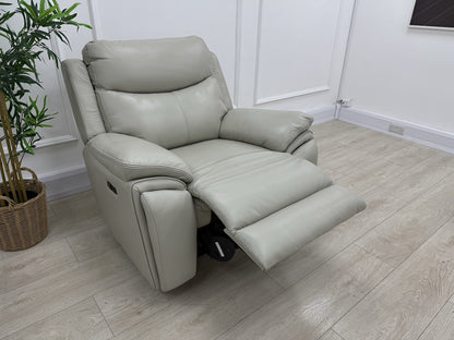 DFS Trek Power Recliner Chair In Grey Leather