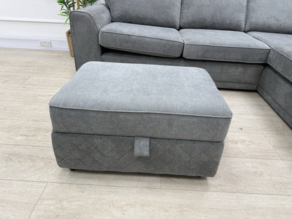 DFS Orka Storage Footstool In Graphite Grey Fabric