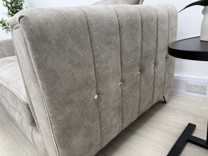 DFS Cherished 4 Seater Grande Sofa & Footstool In Oatmeal