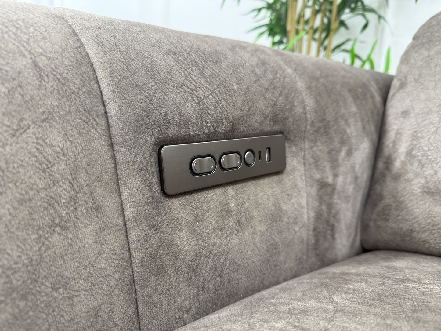 DFS Lidia Power Recliner Chair In Mayson Truffle Fabric