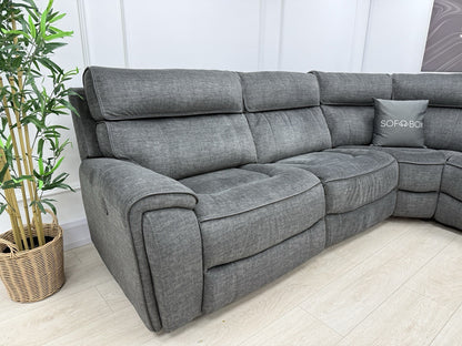 Harvey's Brooklyn 3 X Power Recliner Corner Sofa In Charcoal