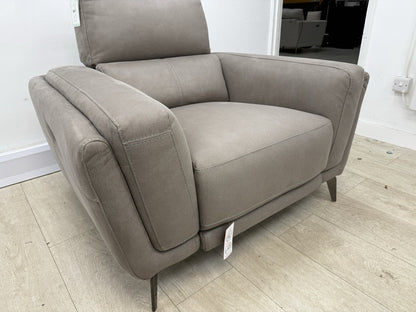 DFS San Mateo Power Recliner Armchair In Pewter Fabric