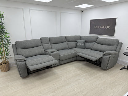 DFS Trek Power Recliner Corner Sofa In Charcoal