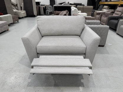 DFS New Libby Motion Cuddler Chair In Silver Fabric