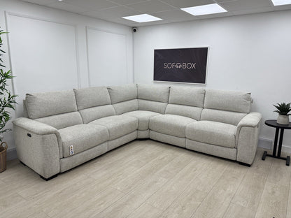 DFS Arwen 2 Corner 2 Power Recliner Corner Sofa In Oyster Fabric