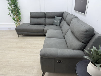 Furniture Village Contempo Power Recliner Corner Sofa In Charcoal Grey