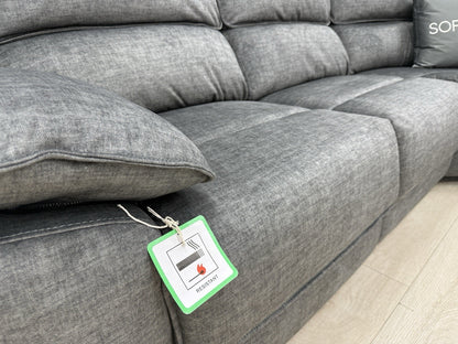 Oak Furnitureland Goodwood Power Recliner Corner Sofa In Plush Charcoal Fabric