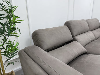 DFS San Mateo Power Recliner Corner Sofa In Arizona Pewter Fabric