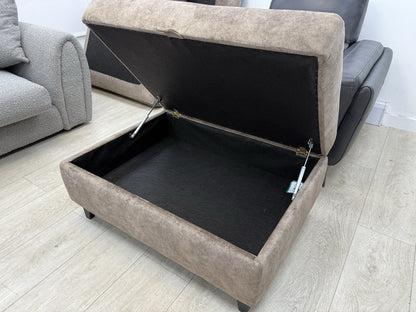 DFS Devine Storage Footstool In Chocolate Fabric