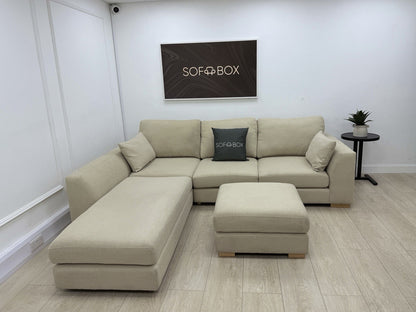 DFS Calix Swivel Corner Sofa Bed In Latte