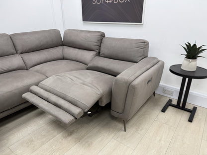 DFS San Mateo Power Recliner Corner Sofa In Arizona Pewter Fabric