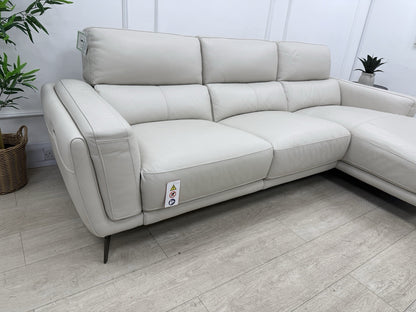 DFS San Antonio Power Recliner 3 Seater Chaise End Sofa In Fossil Leather