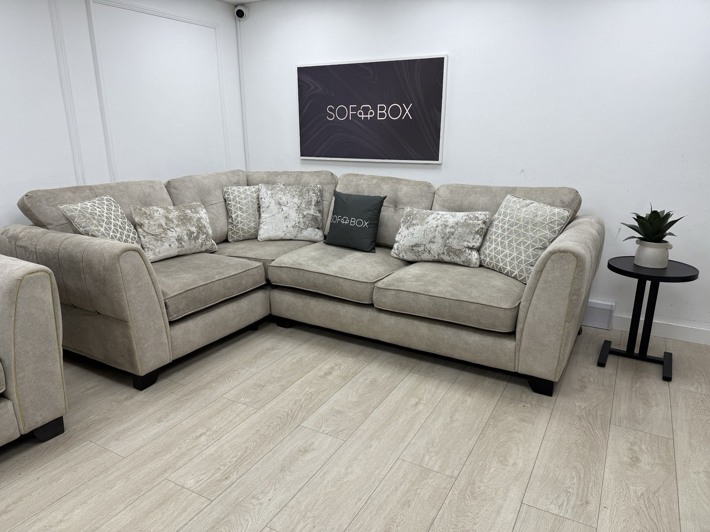 Furniture Village Mariah Corner Sofa & Armchair Set In Cream