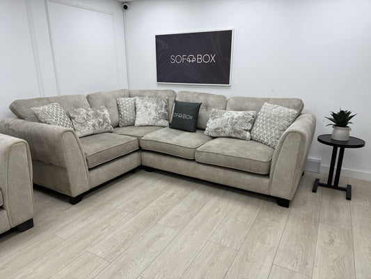 Furniture Village Mariah Corner Sofa & Armchair Set In Cream