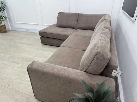 DFS Orka Velvet Corner Sofa In Mocha
