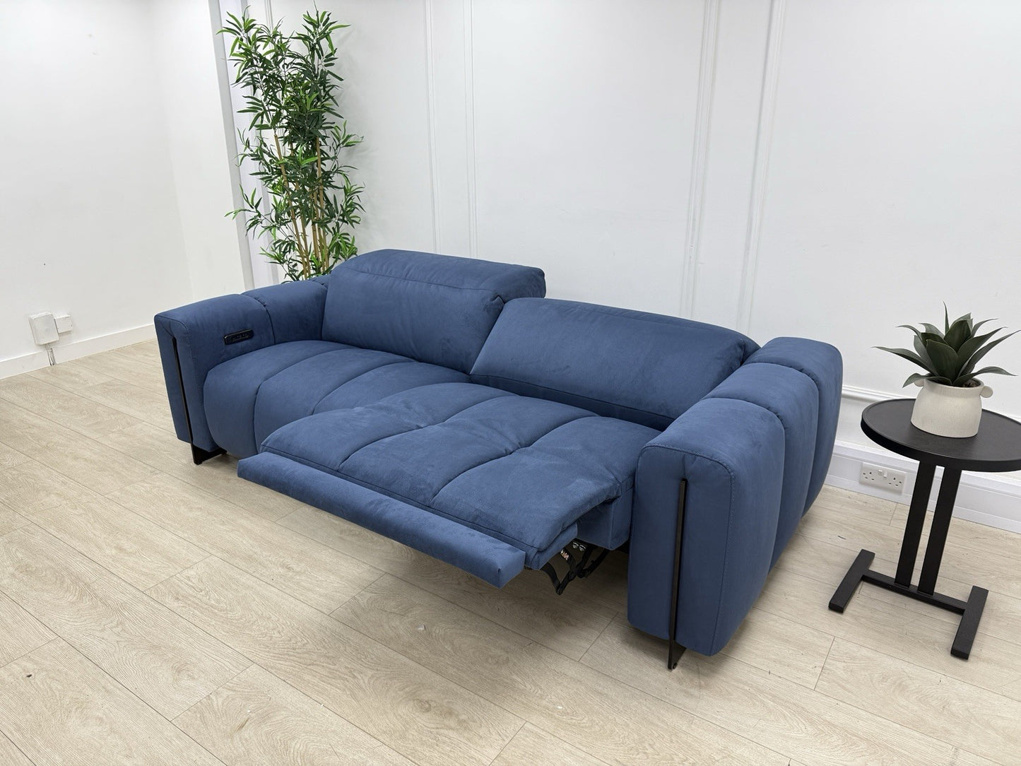 Italia Living 3 Seater Power Recliner Sofa In Luna Blue
