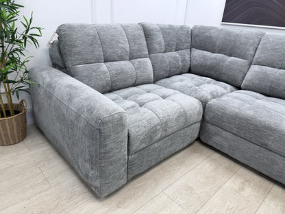 DFS Steller Power Slider Corner Sofa In Mist Grey