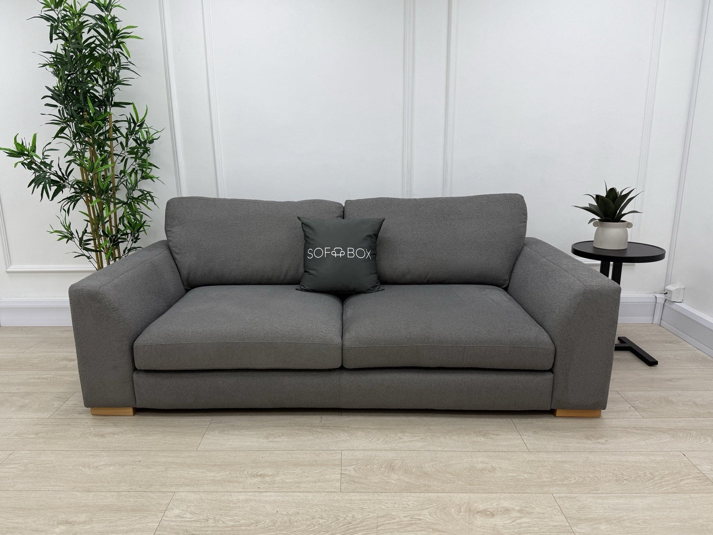 DFS Calix 3 Seater Sofa In Grey Bouclé Fabric