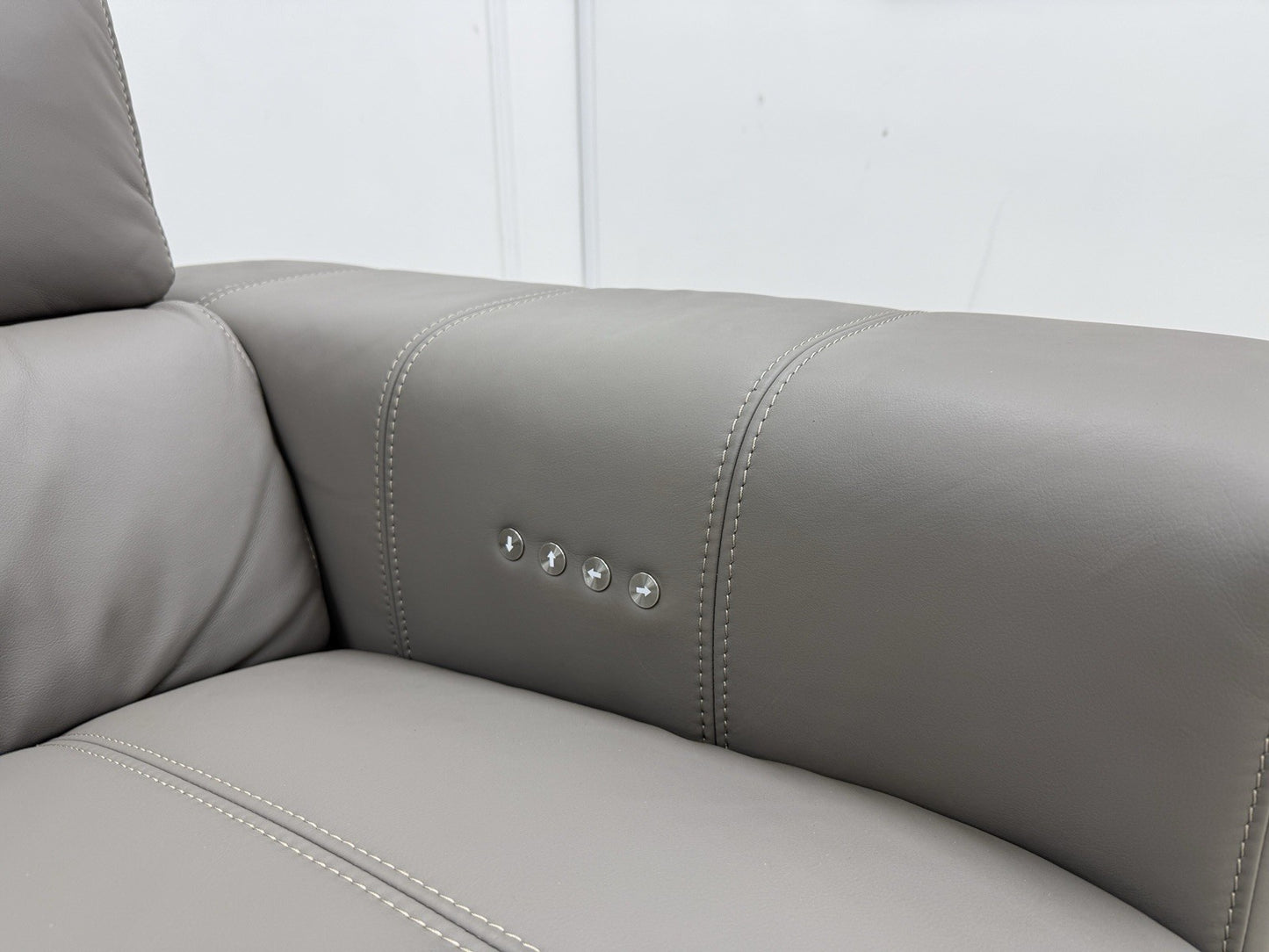 DFS Showcase Power Recliner 2 Seater Sofa In Elephant Grey Leather