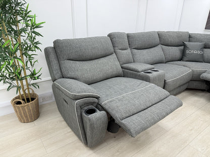DFS Trek Power Recliner Corner Sofa In Charcoal