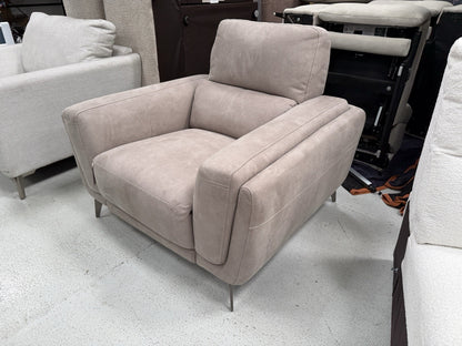 DFS San Mateo Power Recliner Chair In Stone Fabric