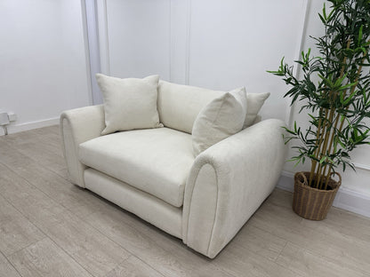 Sofology Marble Arch Loveseat Cuddle Chair In Cream Boucle Fabric