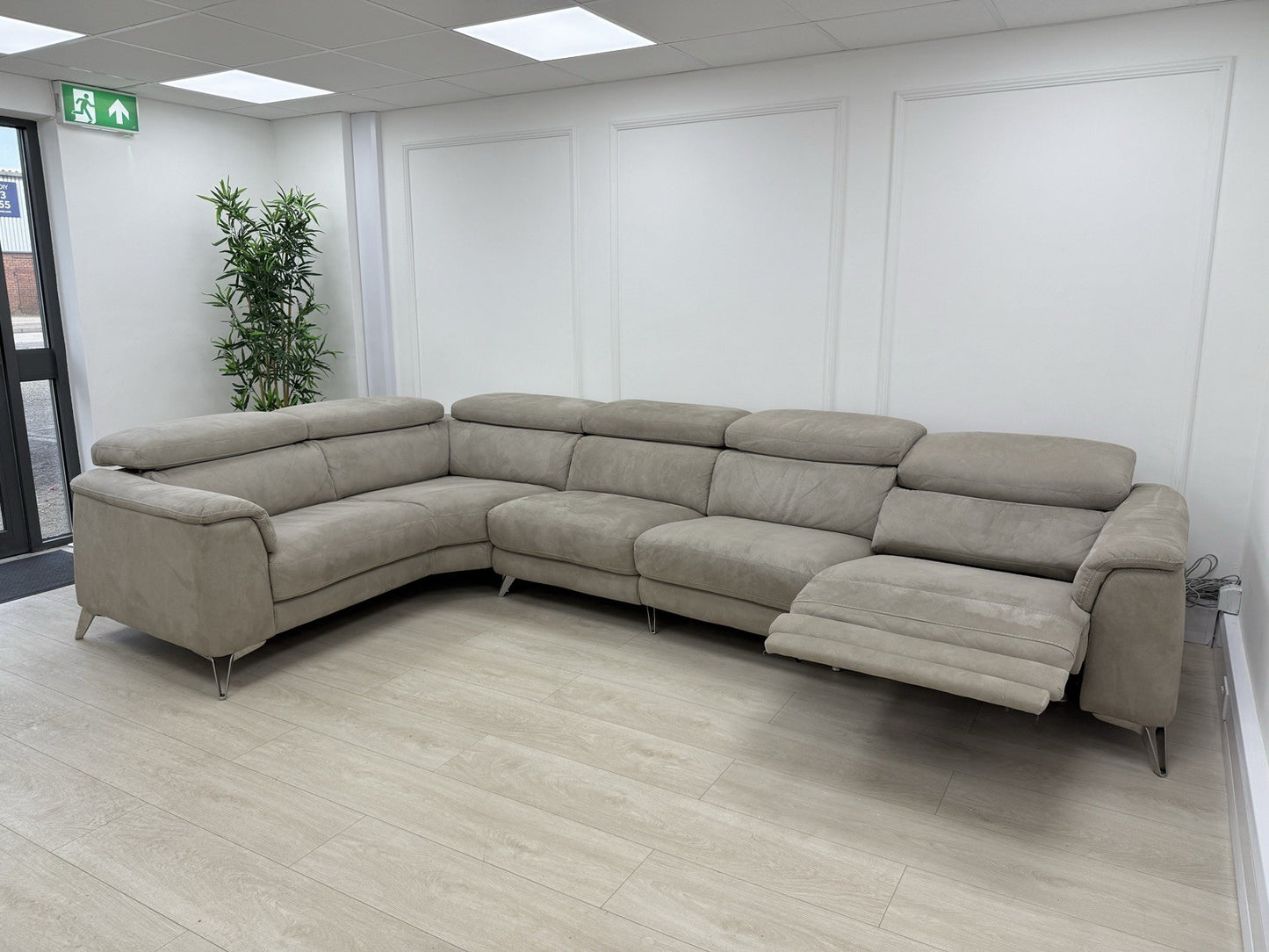 DFS Tahiti XL Power Recliner Corner Sofa In Stone