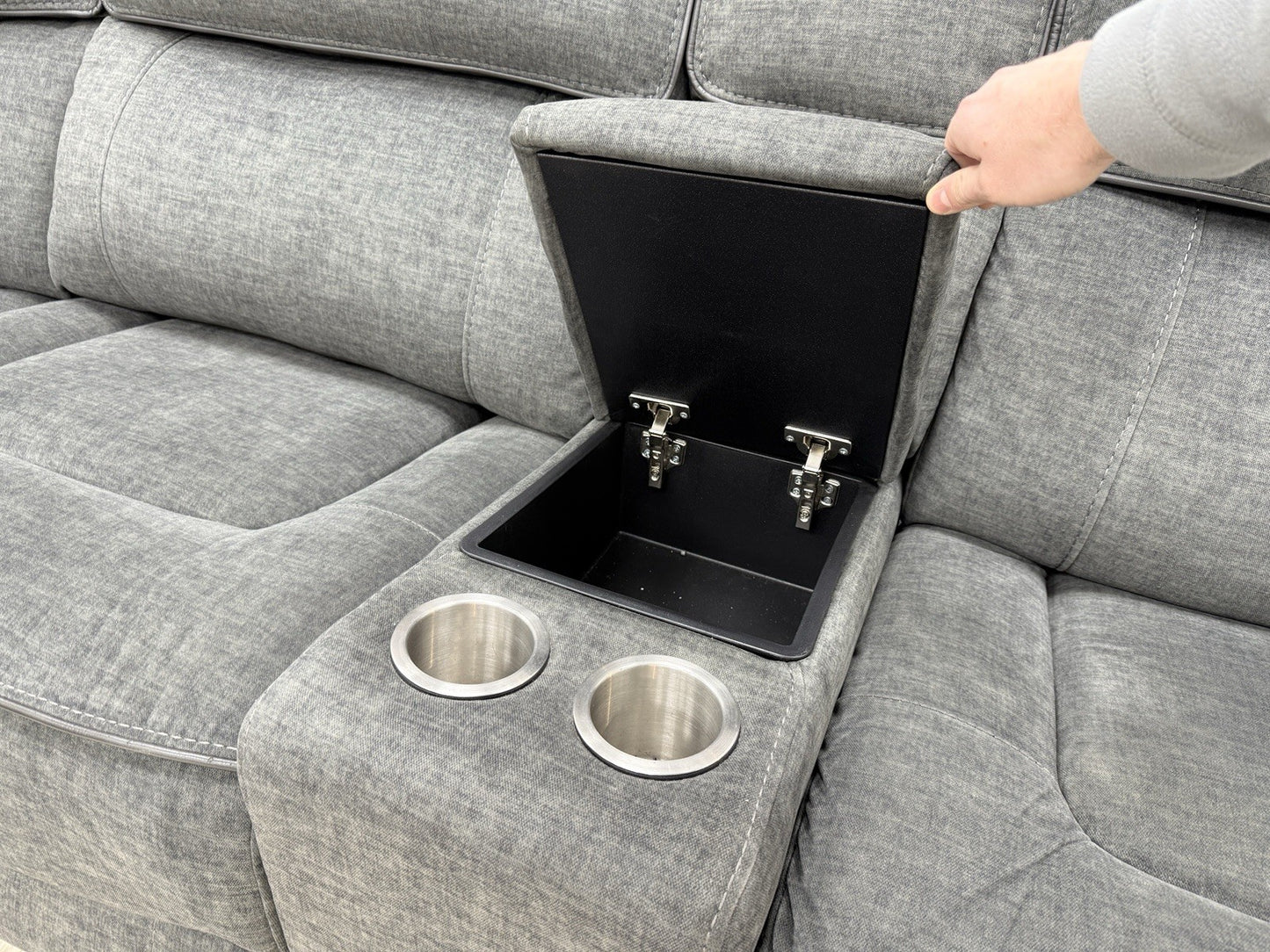 Harvey's Brooklyn 3 X Power Recliner Corner Sofa In Charcoal