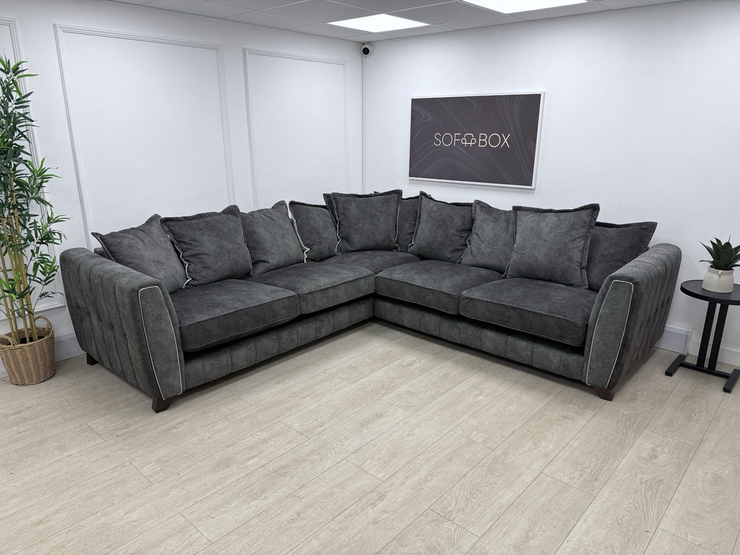 DFS Cherished Corner Sofa In Charcoal Combination